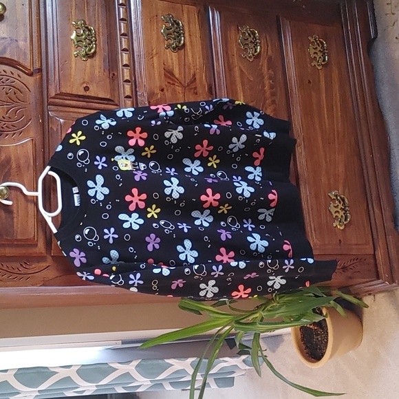 🌻Vans/Sponge Bob  Women's Floral Neon Sweatshirt Size XS - Picture 1 of 9